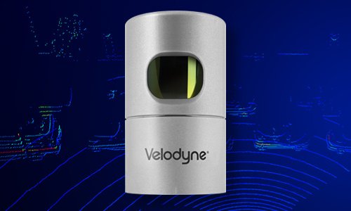 Close up of Velodyne HDL-32E and point cloud displaying data from the LiDAR scanner.