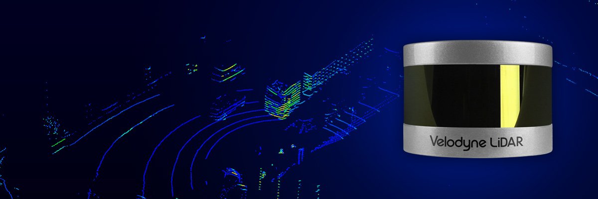 Close up of Velodyne VLP-16 LITE and point cloud displaying data from the LiDAR scanner.