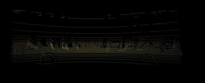 Velodyne Ultra Puck scanning a bus at 9m