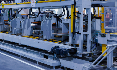 Close up photograph of production line to demonstrate robotic industrial automation using LiDAR.